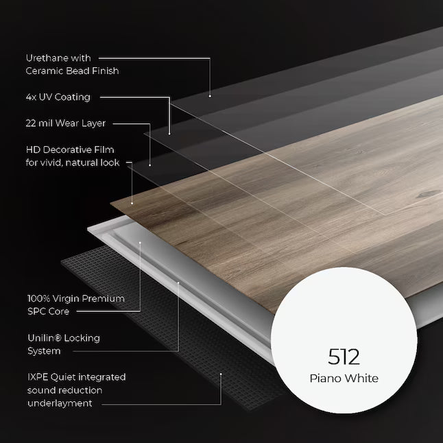 28-mil x 7-3/32-in W x 48-in L Waterproof Luxury Vinyl Plank Flooring ( 24.5-sq ft Carton )
